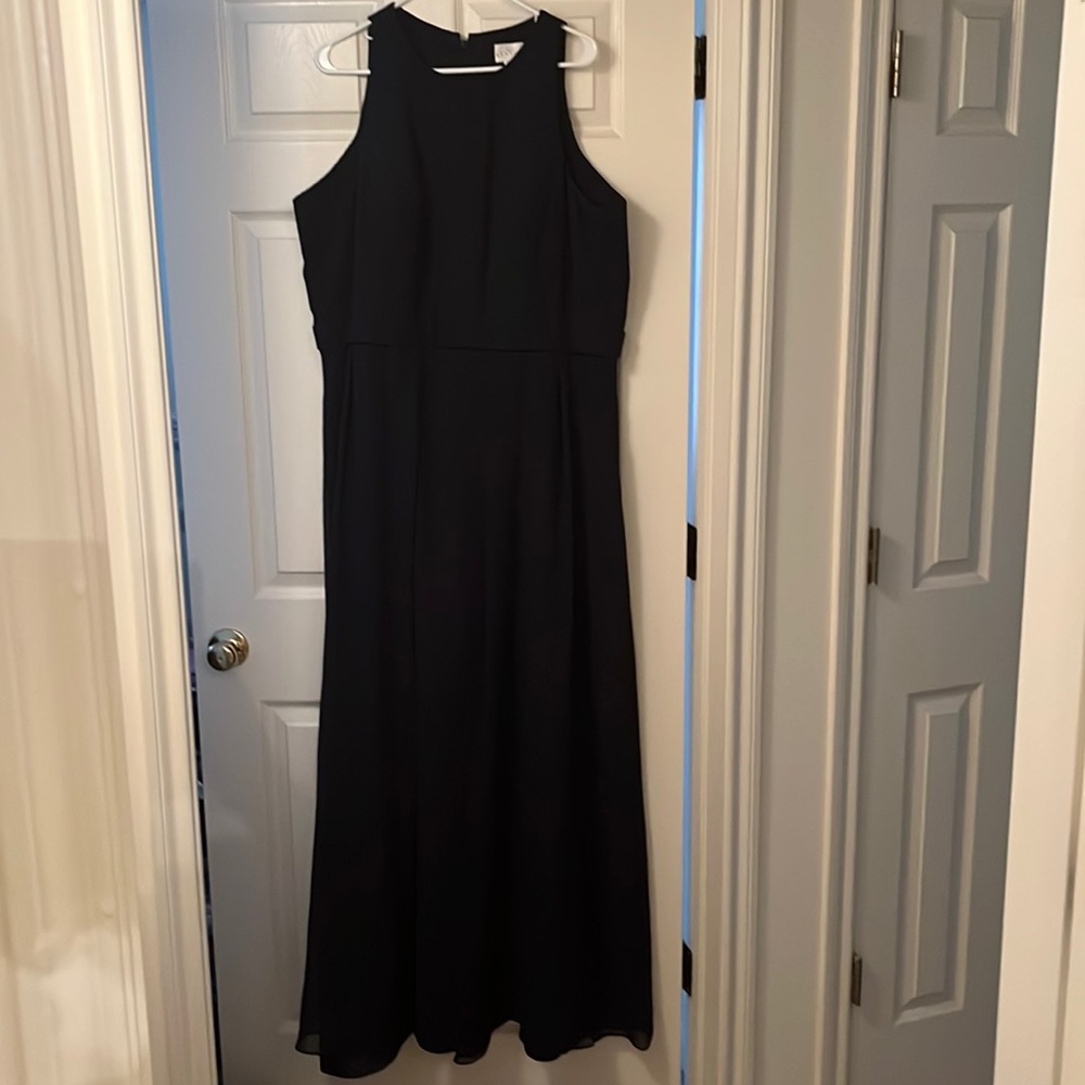 Navy bridesmaids dress, Bill Levkoff, size 20